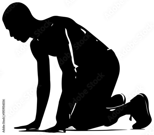 Person doing burpees with hands on ground and legs in exercise position fitness and workout concept