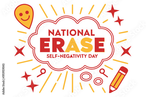Positive Mindset Concept Vector, Celebrate Erasing Self-Negativity Illustration