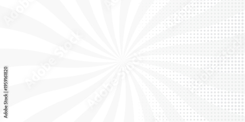 Vector sunburst pattern with halftone design. Vintage paper sunrays illustration. sun beam vector banner design comic burst wallpaper.