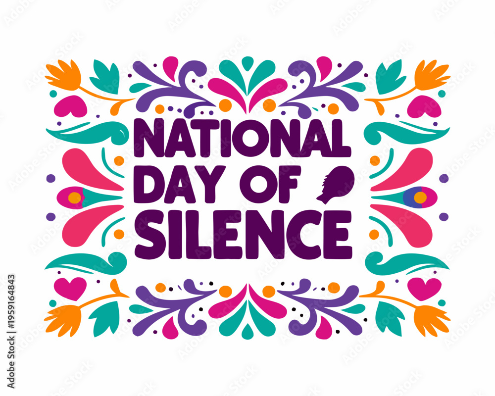 Obraz premium Silent Reflection Concept Vector, Observing National Day of Silence Illustration