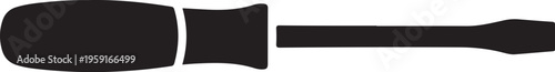 Screwdriver icon, flat design, black tool, vector illustration