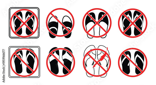 No footwear allowed various styles of sandals and flip flops prohibited