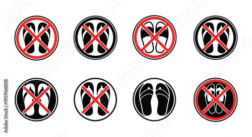 No footwear allowed various styles of sandals and flip flops prohibited