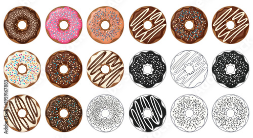 Assorted Doughnuts Collection: Sweet Treats Variety, Food Photography