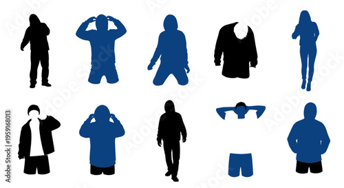 Silhouette Collection: People in Hoodies and Jackets