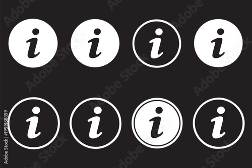 information icon set info button info symbol flat style information icon collection info icons info point icon black help logo info simple set vector icon. info icon 
