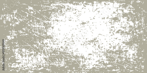 A vintage abstract grunge background featuring a weathered gray concrete wall texture with a rough paint pattern and old dirty paper effects on a blank stone surface backdrop