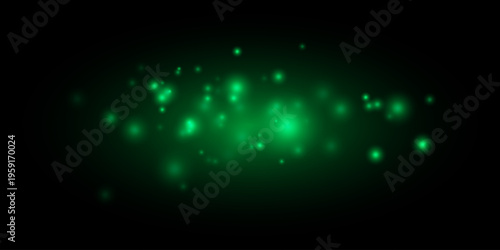 Glowing particles composition. Soft white light dots, blurred bokeh clusters, luminous haze, scattered sparkles, deep dark gradient backdrop, abstract night sky atmosphere, gentle glow texture