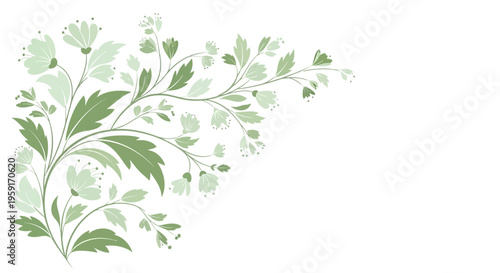 Green leaves on a branch.