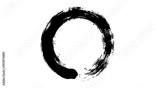 Foto Enso, Japanese calligraphy circle, Zen symbol, brush stroke