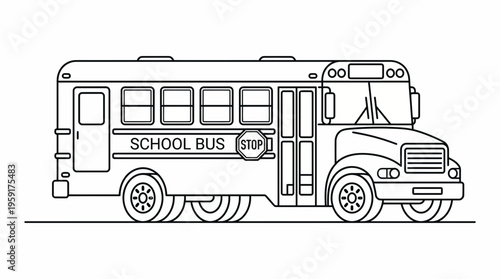 Vector illustration of a classic school bus, perfect for educational and transportation themes