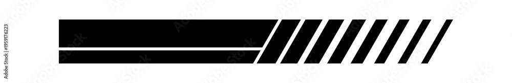 Fototapeta premium Clean racing stripe with diagonal speed accents, minimal motorsport divider bar for automotive branding, sports poster, UI header, modern graphic element PNG