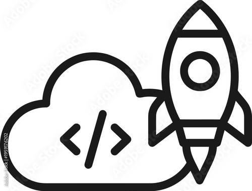Rocket Ship Cloud Computing.