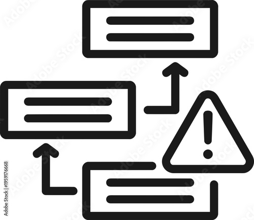 Warning signs and message boxes.