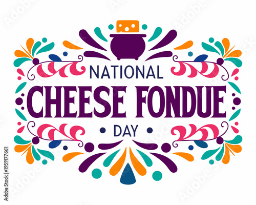 Delicious Cheese Fondue Vector Illustration, Food and Party Concept