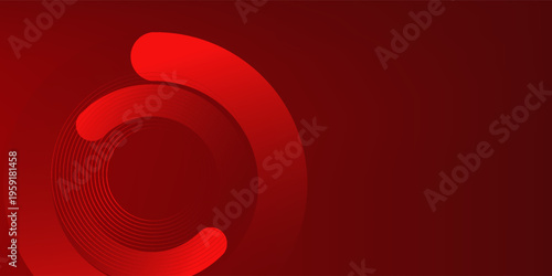 Abstract red banner background. Glowing geometric shapes graphic design. Round elements. Futuristic circle shapes. Suit for presentation, cover, brochure, website, flyer, business, poster, booklet