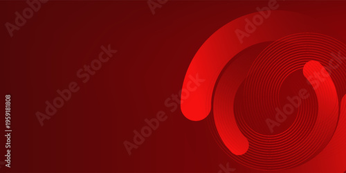 Abstract red banner background. Glowing geometric shapes graphic design. Round elements. Futuristic circle shapes. Suit for presentation, cover, brochure, website, flyer, business, poster, booklet