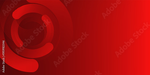 Abstract red banner background. Glowing geometric shapes graphic design. Round elements. Futuristic circle shapes. Suit for presentation, cover, brochure, website, flyer, business, poster, booklet