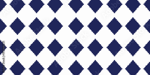 Dark blue and white checkered pattern on a flat surface