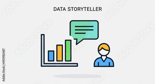 Data Storyteller Icon - Communicating Insights Through Visual Data Representation.