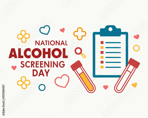 NATIONAL ALCOHOL SCREENING DAY vector illustration isolated on white background