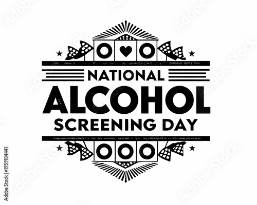 Medical Testing and Alcohol Awareness Vector, National Alcohol Screening Day Design