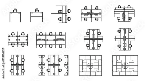 Office Layout Designs Showing Different Cubicle Arrangements