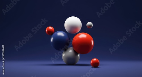Abstract minimalist composition illustrating imbalance and uneven distribution of shapes, highlighting negative space, backdrop, diagonal, abstract