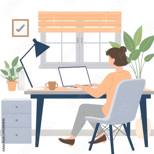 woman working on laptop