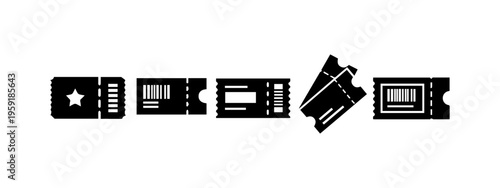 Event Ticket and Admission Pass Icon Set