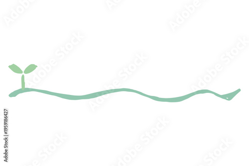 森のシンプルかわいいデザイン 幼稚園・保育園向け 双葉のライン素材セット 境界線 区切り線