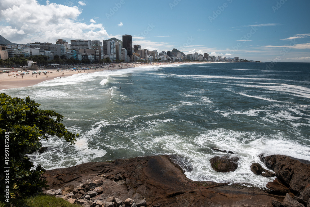 Obraz premium Beautiful view to Leblon beach in Rio de Janeiro, Brazil