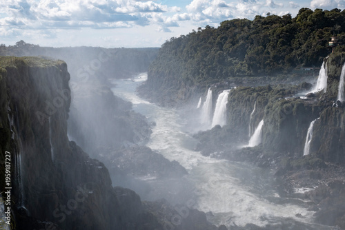 Beautiful view to Iguaçu Falls waterfalls between Brazil and Argentina