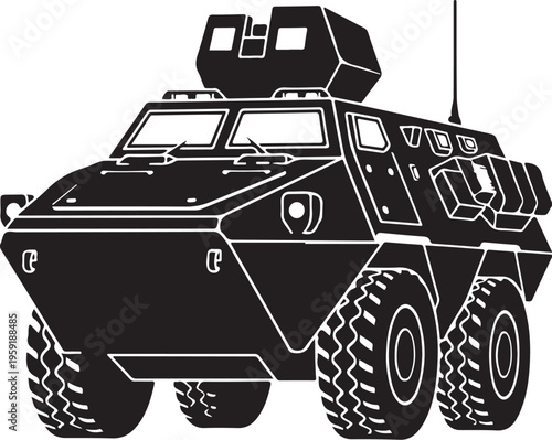 Vector military armored vehicle icon