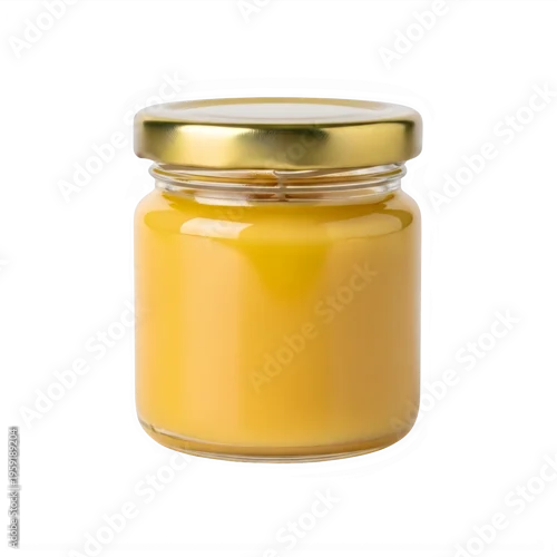 Obraz A small jar of honey with a gold lid