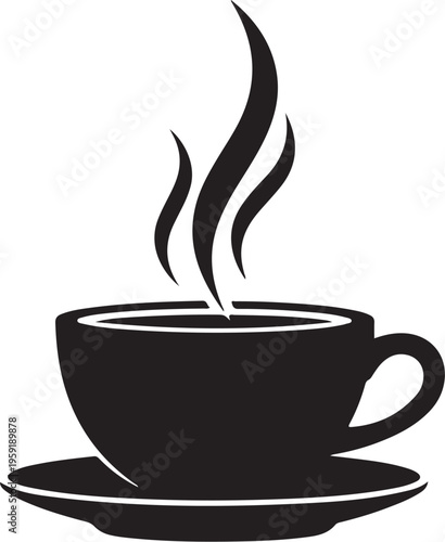 Vector steaming coffee cup icon