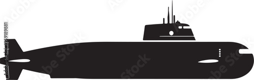 Black submarine vector icon
