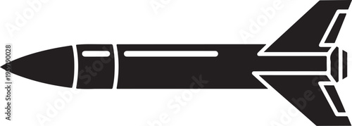 Black rocket icon vector