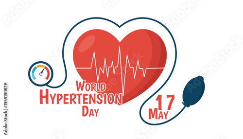 Hypertension awareness illustration for World Hypertension Day on May 17