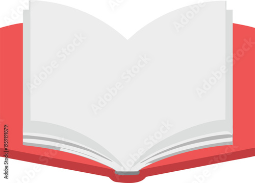 Open book with a red cover displaying blank pages inside