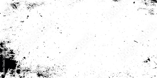 Black and white grunge texture with splatters and smudges on white background vector graphic