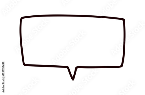 四角の手描き吹き出しのイラスト