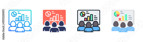 Presentation icon set multiple style collection