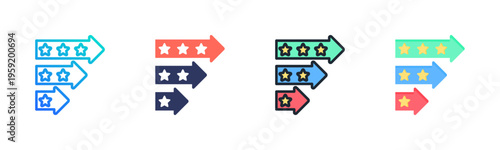 Priority icon set multiple style collection