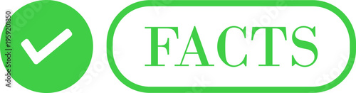 Fact myth icon collection group with truth and false symbols check mark cross speech bubble information concept flat vector for web app infographic design isolated background.