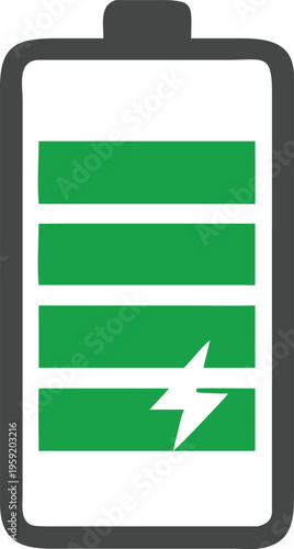 A partially charged battery icon with a lightning bolt symbol