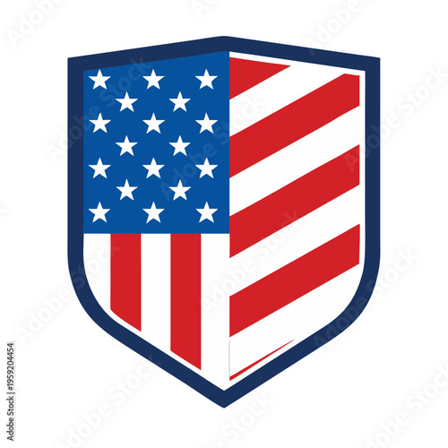 Free Download Stylized shield displaying a patriotic american flag design - GFXLoad