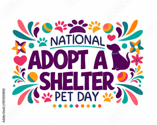 Cute Shelter Dogs and Cats Vector, Celebrate Adopt a Pet Day Design