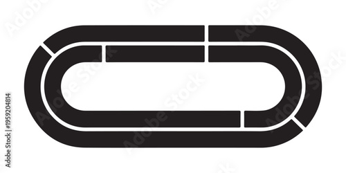 race track frame, rounded oval racetrack, circuit outline,. black and white border for racing motorsport.