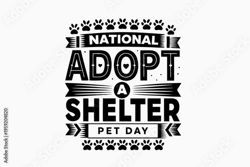 Cute Shelter Dogs and Cats Vector, Celebrate Adopt a Pet Day Design
